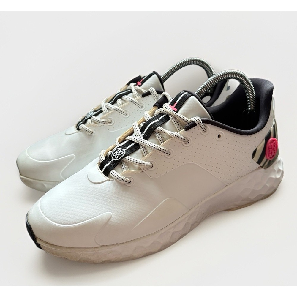 G/FORE GFORE MG4+ Zebra Stripe Golf Shoe Sneaker ⛳️ LADIES 8.5 White Pink Black